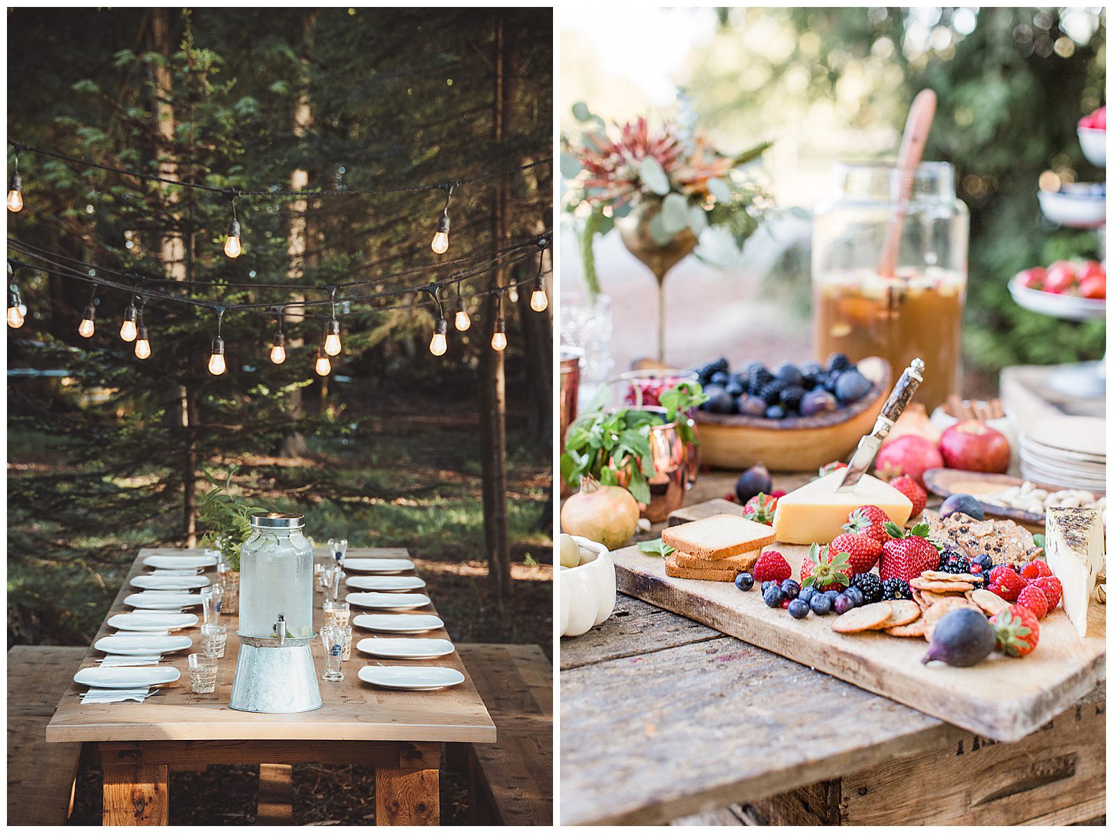 dinner al fresco at the cabin in door county