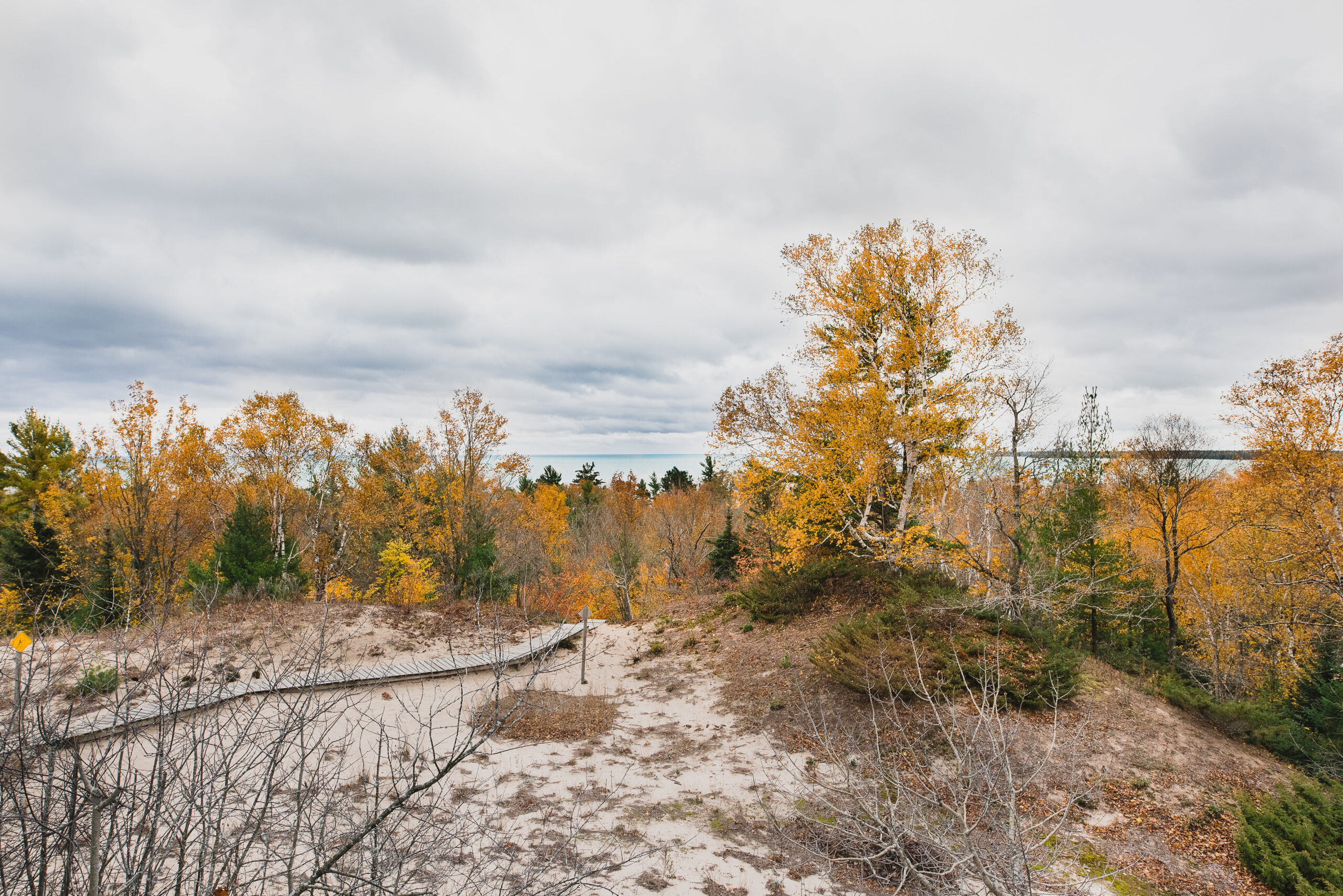 Old Baldy hike in Whitefish Dunes in the fall in Door County